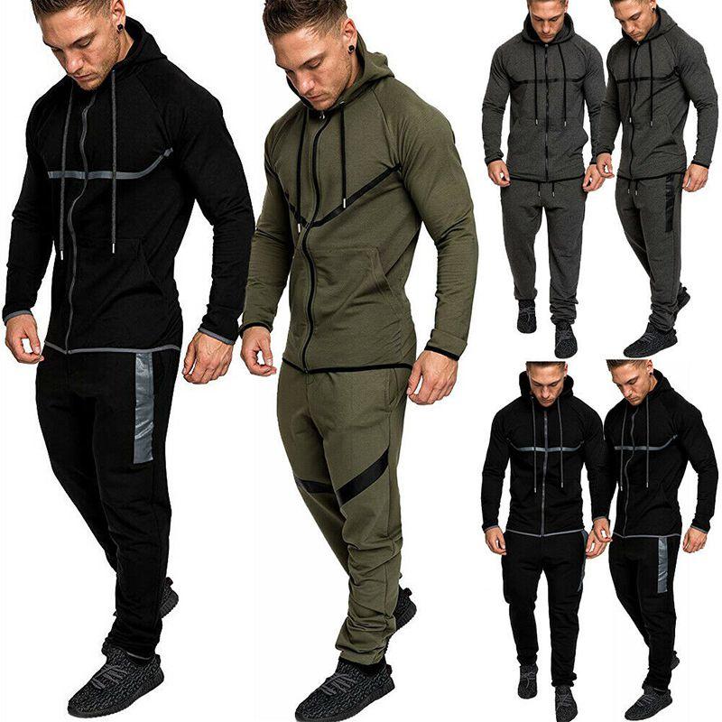 Stylish Men Tracksuit With Hooded Design And Adjustable Waistline For Comfort