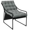 Outdoor Lounger, thick padding, rust-resistant steel frame, 62W x 110D x 88H cm, Grey/Black