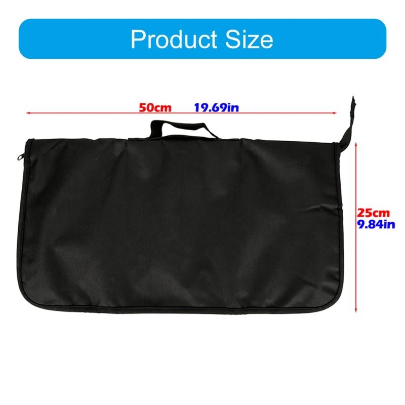Oxford Cloth Fishing Bites Alarm Carrying Case, Foldable Bankstick Organizers with Four Internal Sleeves and Strap for Separated Tackle Storage