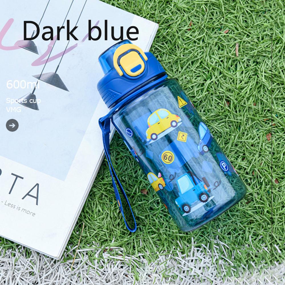 600ML Childrens Water Bottle Cartoon Animal Plastic Straw Cups For Girls Boys Drinking Water Cup Kids Water Bottle For School 600ML