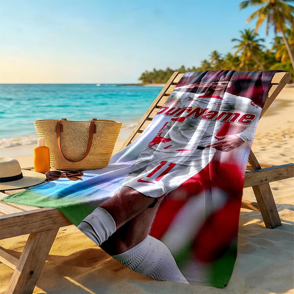 RB Leipzig Personalisierbares Namens-Strandtuch Superweich Saugfähig Ideal Für Reisen Outdoor Schwimmbad Yoga Surfen Camping Wandern Fitnessstudio Geschenk Urlaub
