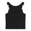 Indossa gilet nero senza maniche con spallina corta da donna estate spezia celebrità di Internet design chic top aderente da abbinare