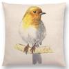 Newest Birds Painting Cushion Cover Robin Titmouse Toucan Fairy Sparrow Firecrest Cardinal Bullfinch