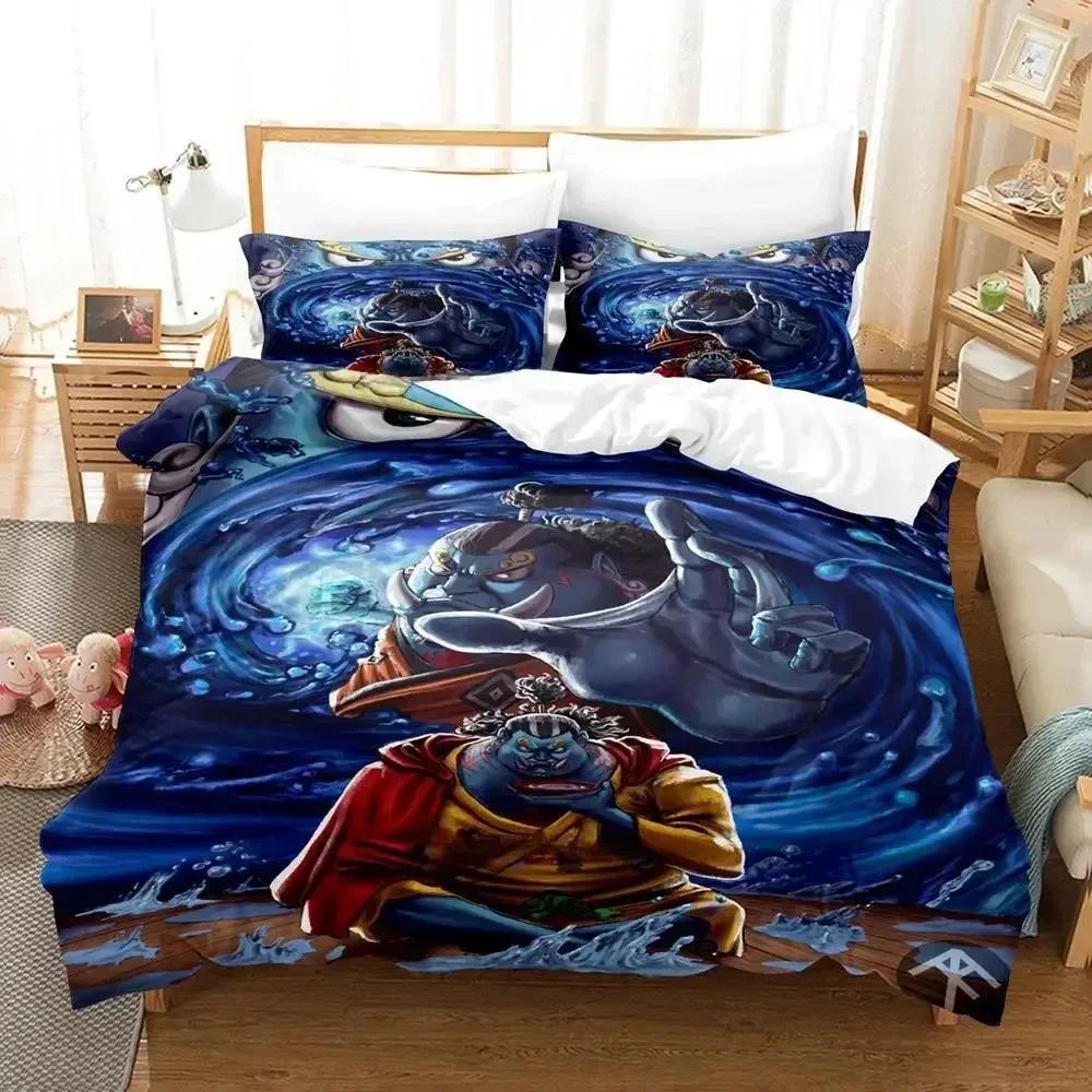 

Comforter 3D Print Anime Bed New Jinbe Printed Bedding Set Linen Sheet Full Queen King Size Comforter (quilt)-EU Single(135*200cm)3pcs