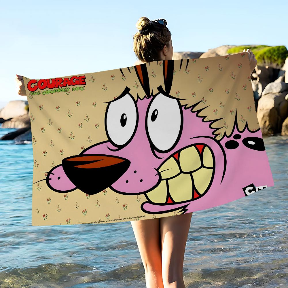 C-CORAGGIO Il Cane C-Codardo Telo Mare Asciugamano da Bagno Colorato per Ragazza Microfibra Asciugatura Rapida Personalizzato Senza Sabbia Spiaggia Palestra Piscina