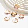 European and American Fashion Geometric Diamond Irregular Ring Set Metallic Glossy Ring Ring Ring Accessories for Women