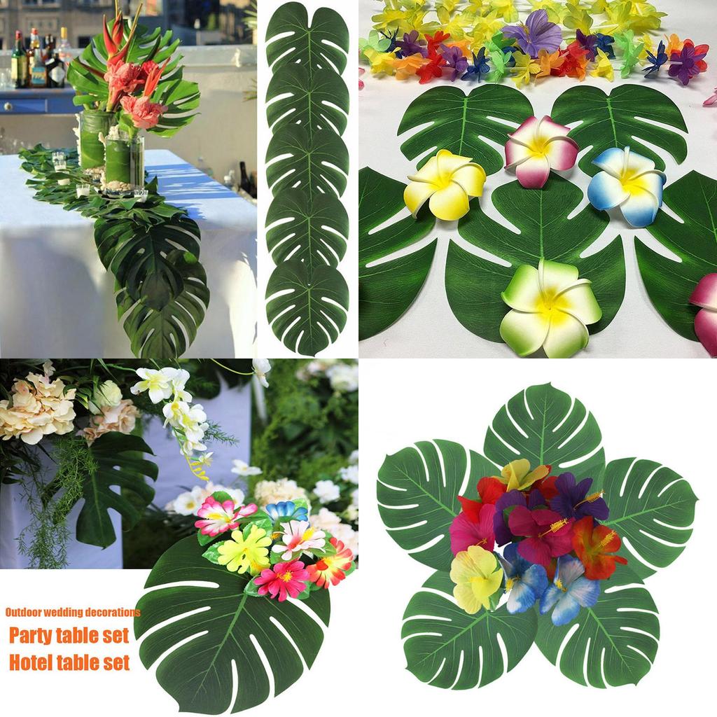 Premium Polyester Leaves For Elegant Hawaiian Luau And Moana Themed Party Table Decor