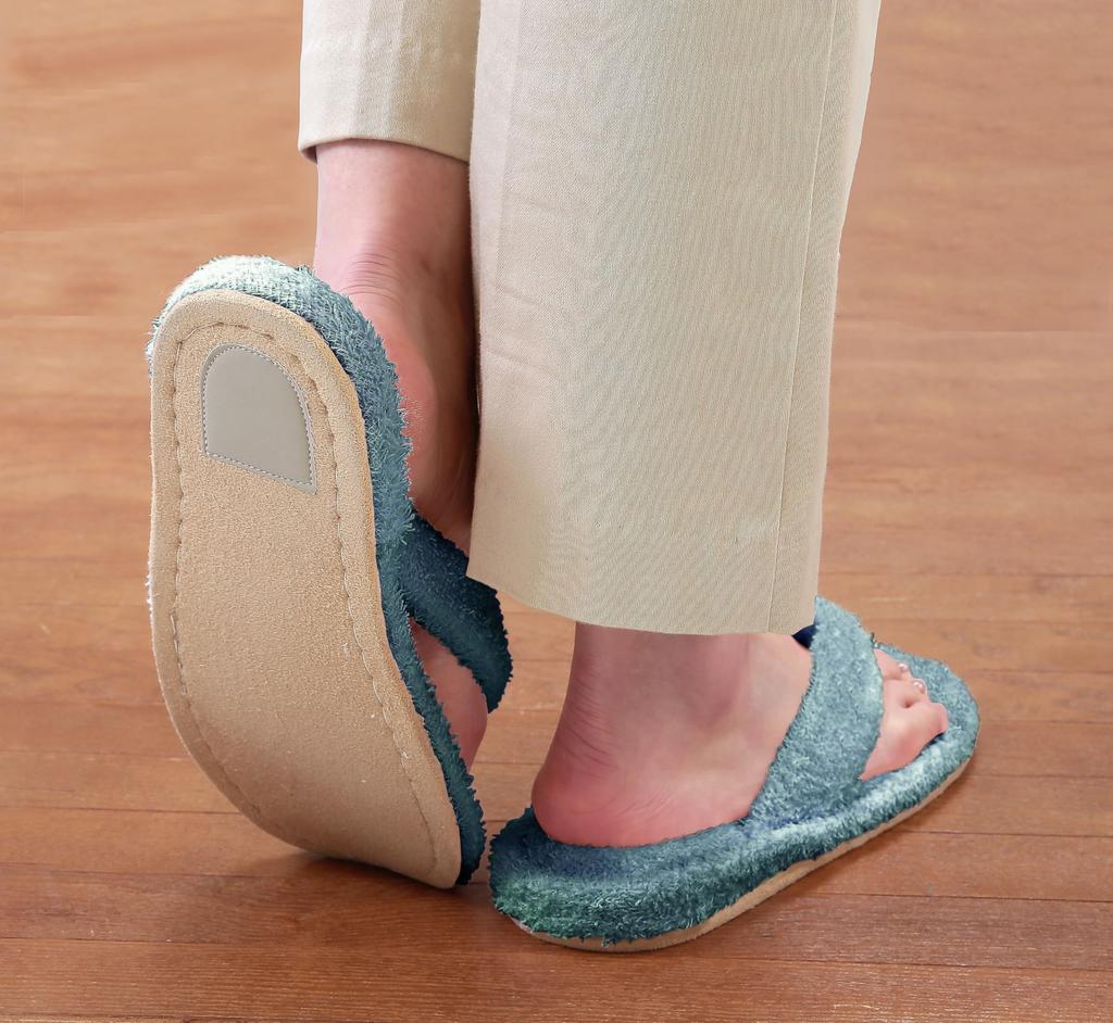 247 Life Indoor Thong Room Summer Room Shoes for Cotton Mint Green [The Plus] Slippers, Terrycloth, Sandals, Sandals, Approx. 23.0cm-25.0cm, Women,
