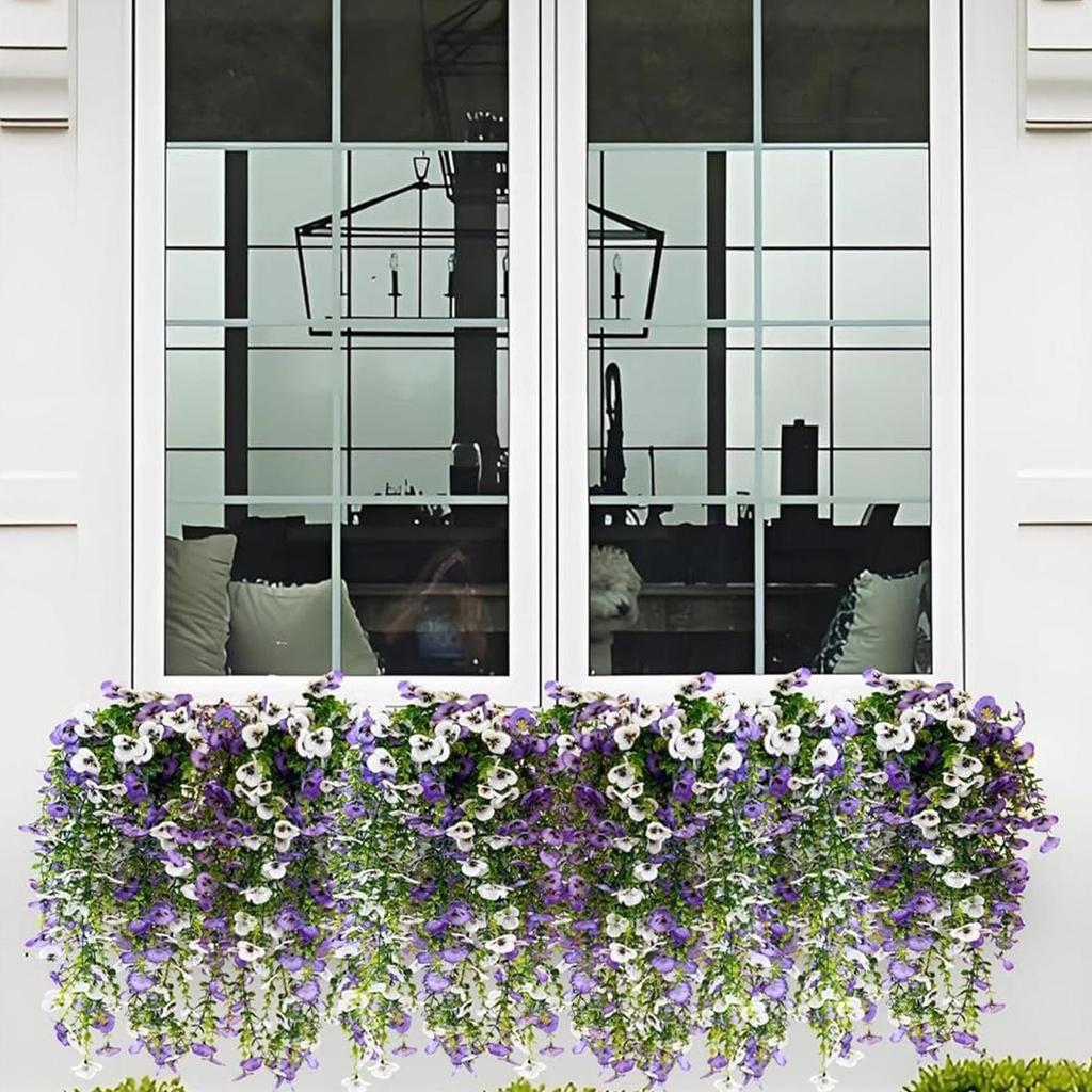 Spring Flowers Artificial 2 Pieces Realistic Artificial Plants Realistic Outside Flowers For Home Patio Deck Door Wall Gazebo