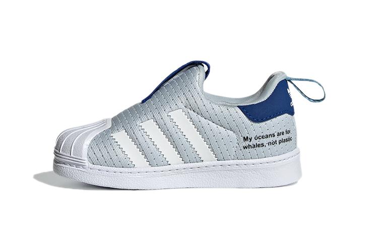

Adidas Originals SUPERSTAR 360 Mesh Abrasion Resistant Low top Toddler Shoes White/Blue Infant And Toddler FX4930 23.5