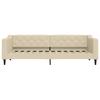 Extendable Daybed with Drawers Cream 80x200 Cm Fabric