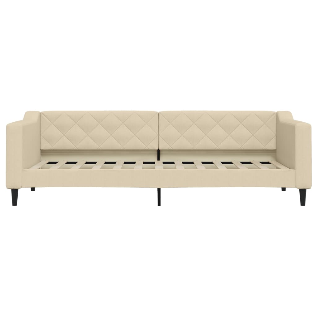 Vidaxl Sofa Rozsuwana Z Szufladami, Kremowa, 80X200 Cm, Tkanina