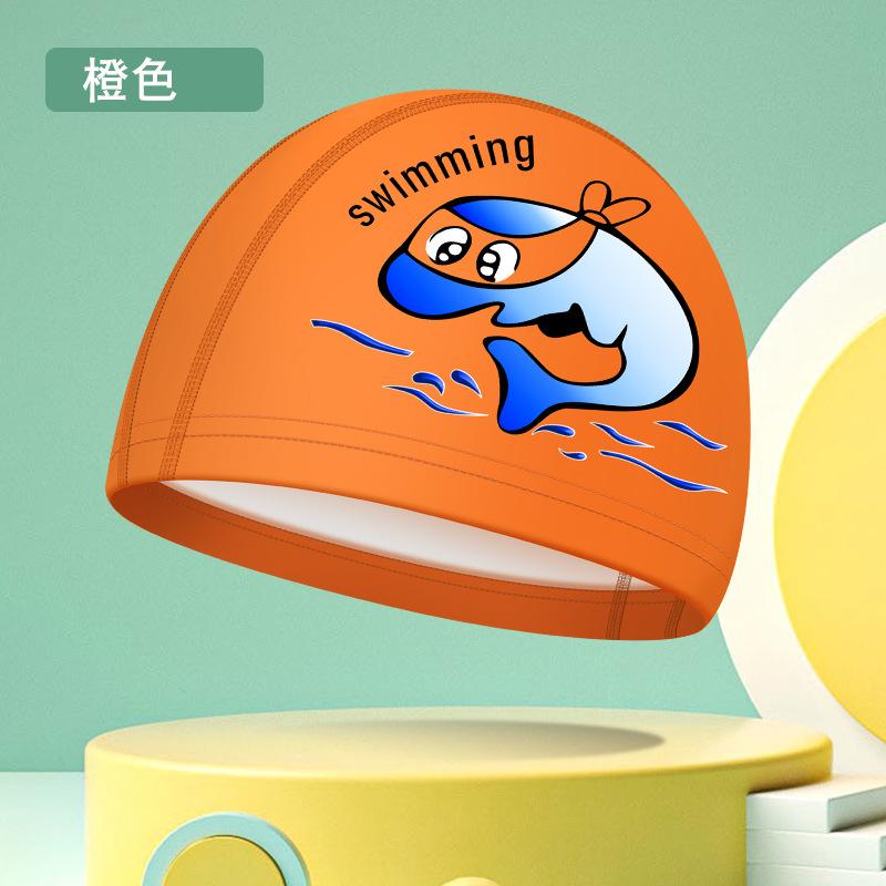 New Cartoon Swimming Caps for Boys Girls PU Waterproof Comfortable Kids Swim Caps Ear Protection Printed Children Swimming Caps