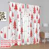 2pcs 2D flat printing Merry Christmas Curtain Red Christmas Tree White Versatile Fabric Without Electricity Family Party Use for