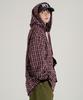 Wv Project Bay Oversized Check Hoodie Burgundy Jils7771