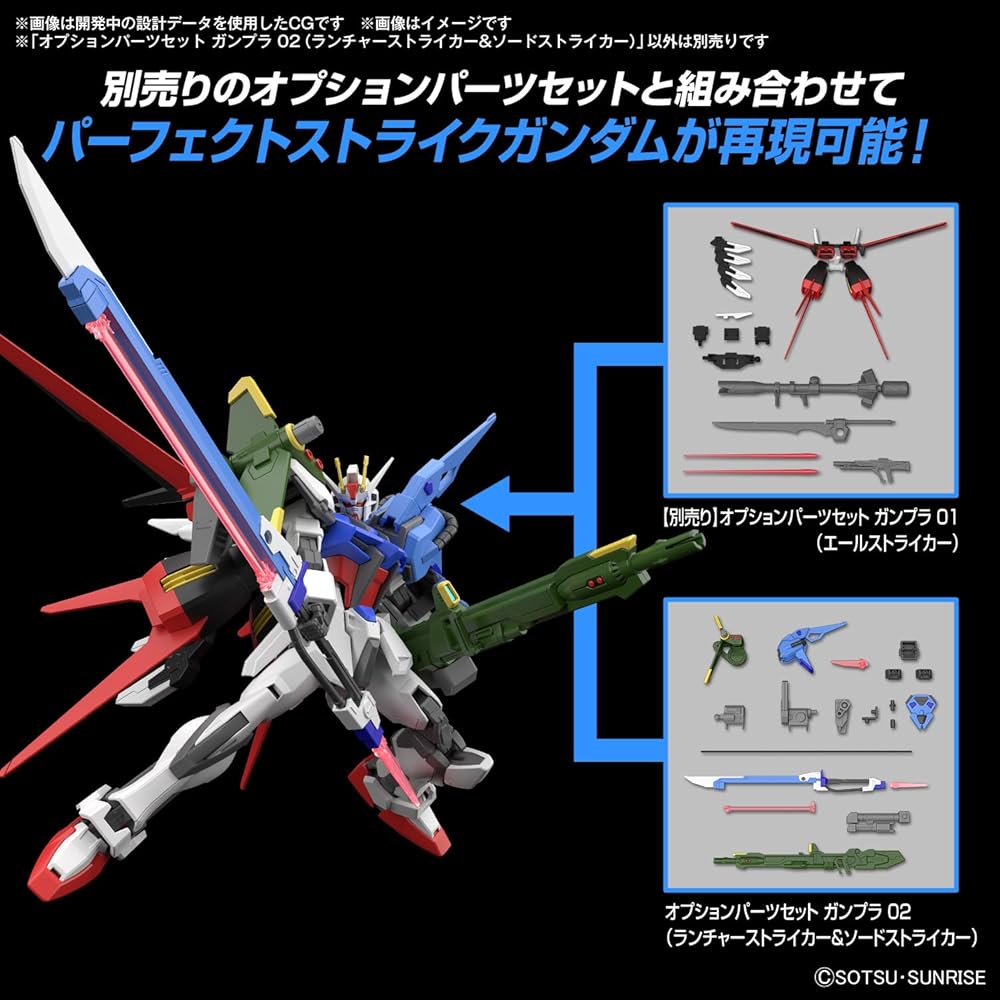 Bandai Spirits Gunpla Option Parts Set 02 Launcher Striker & Sword Striker Color-Coded Plastic Model