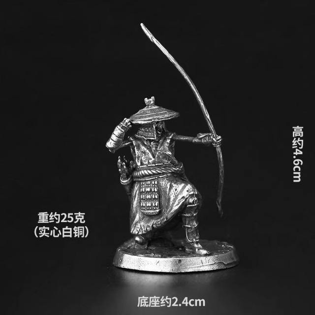 Metal Skeleton Archer Ghost Samurai Mini Tabletop Game Figurine Car Interior Decor Desktop Ornament Collectible Model Toy Gift