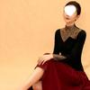 Heavy Rhinestone Long-Sleeve Warm Turtleneck Shirt for a Slimming, Youthful Look