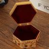 Hexagon Shapec Mini Jewelry Storage Box Earrings Organizer European Style Gold Alloy Ring Necklace Storage Jar Dresser Display