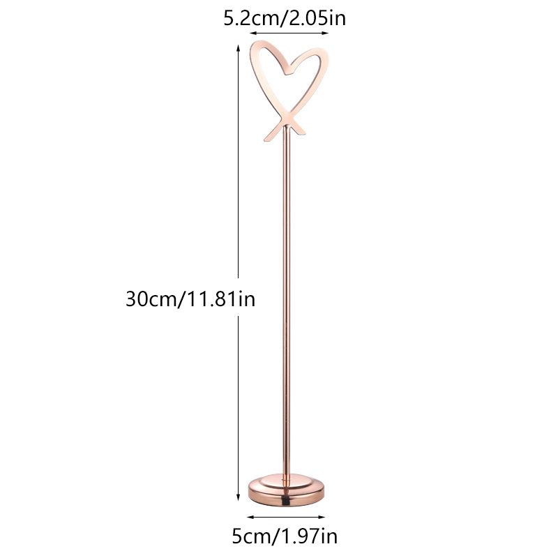 Heart Shape Memo Photo Stand Stainless Steel Card Holder Minimalist Metal Message Board For Home Office Decor With Non-Slip Base