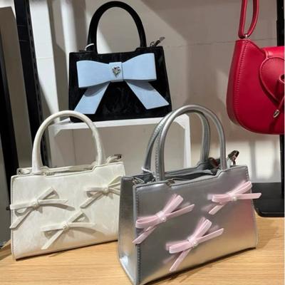 Kabelka přes rameno s mašlí Minority, Pure Desire, sladký dámský styl, přenosná jednoduchá dojíždějící malá čtvercová taška