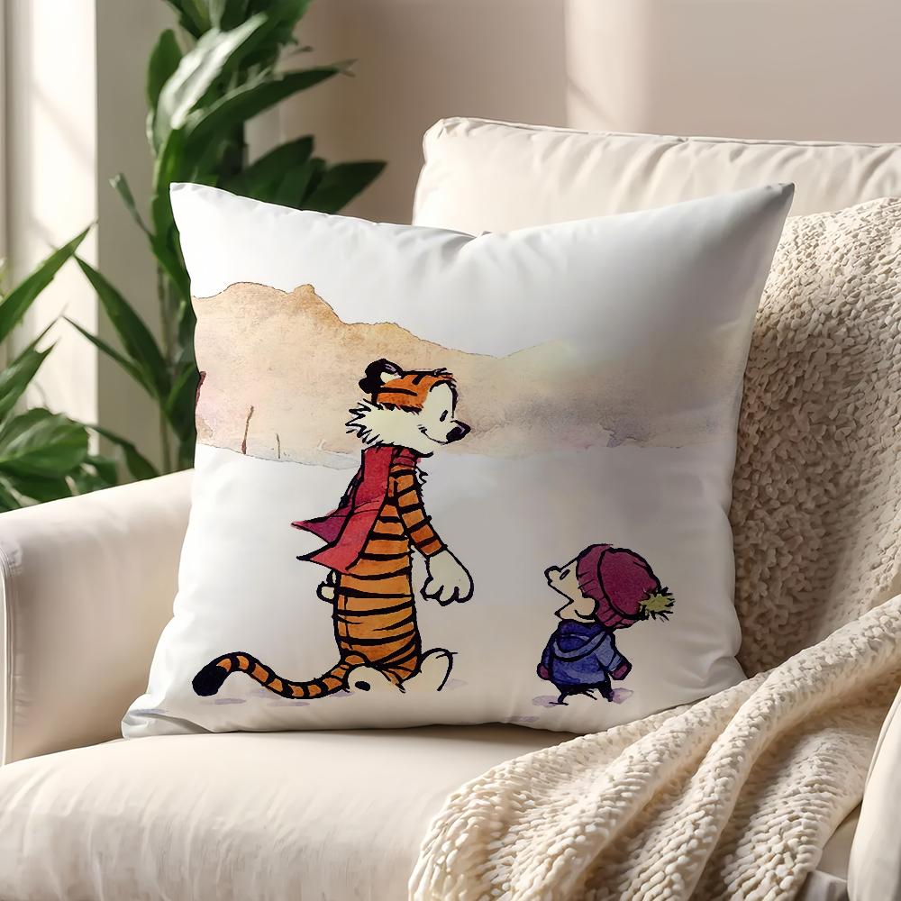 Cartoon Calvin and HHobbes cushion cover For Pillow Printing Sofa Decoration Home Car Room Coffee Shop Office Nordic Simplicity
