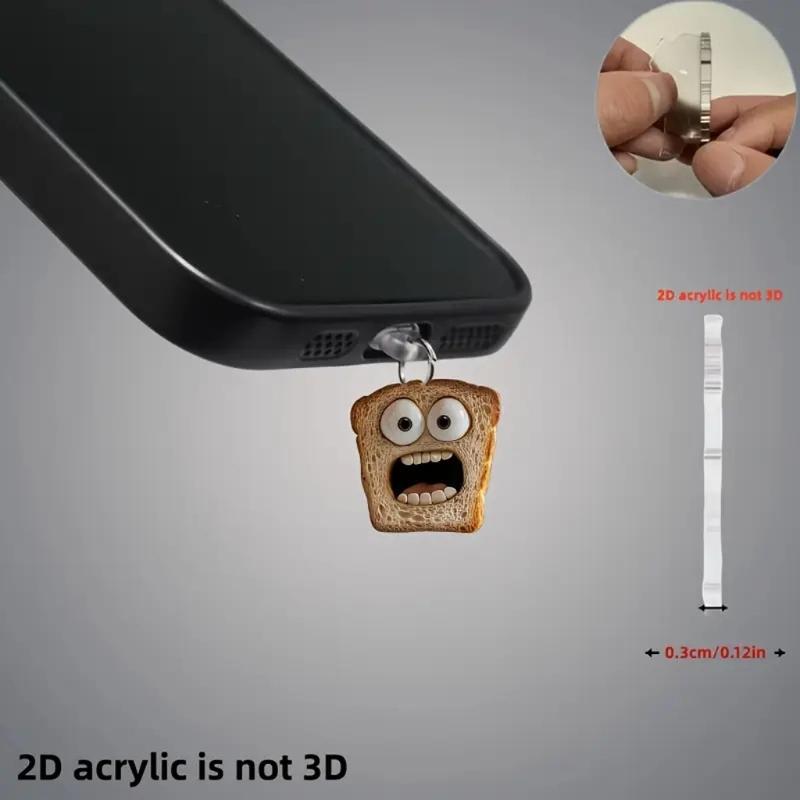 Type C USB Port Dust Plug with 2D Acrylic Pendant Charm Mobile Dust Plug Charm Phone Accessories for Phone Decorations