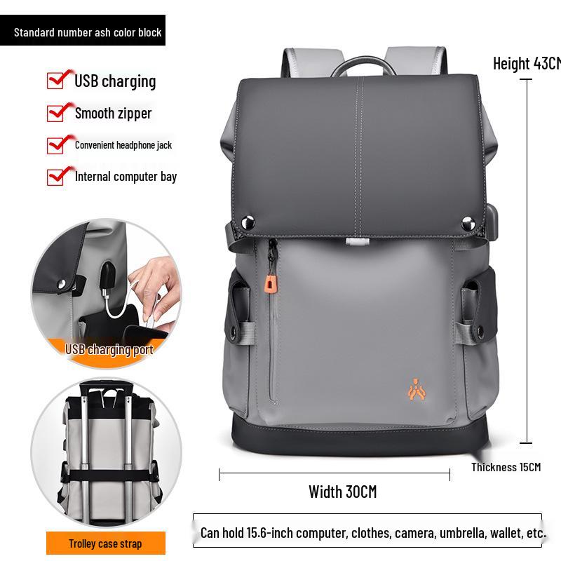 Men's Large Capacity Travel & Laptop Backpack - Casual College & Commuting School Bag