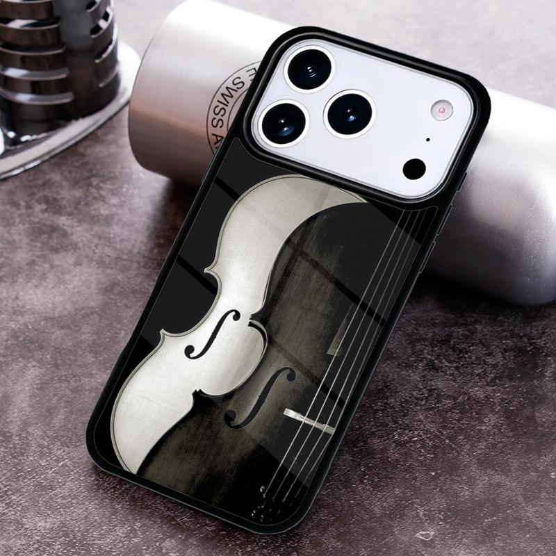 Musical Cello Violin Phone Case for iPhone 17 16 15 Pro Max Air 14 13 12 11 Plus Shockproof Capa Cover