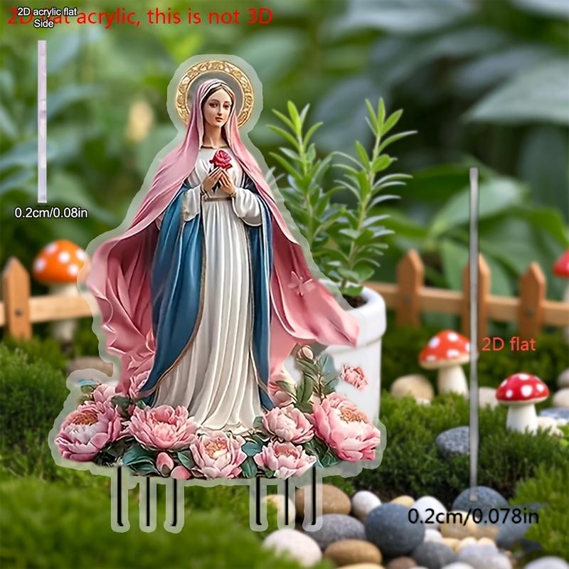 2D Flat Traditional Style Virgin Mary Sign, Suitable for Wall Decoration, Porch, Room, Villa, Accents Home, Hallway, or Workplace - Rustic Farmhouse D