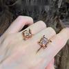Korean Zirconia Rhombus Stud Earrings: Elegant, Fashionable, Versatile Jewelry for Girls