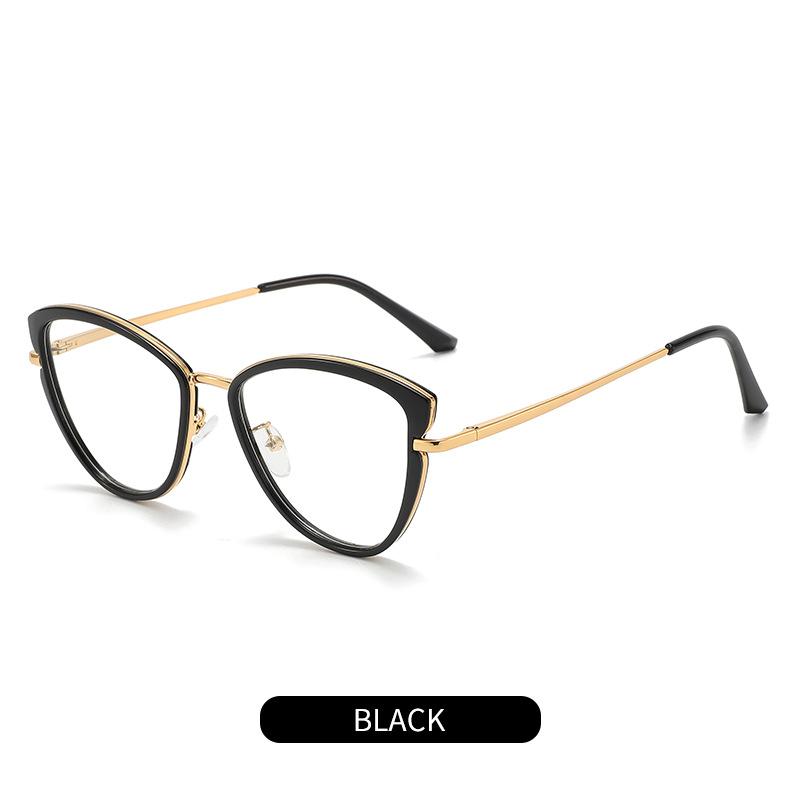 

New spring leg frame mirror fashion color matching TR90 anti-blue glasses color-changing flat mirror women blue light blocking non-prescription glasses