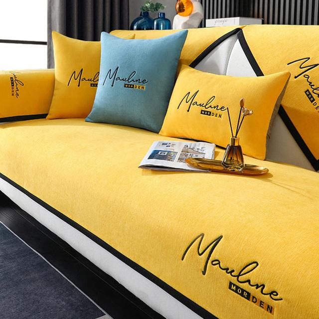 

Чехлы для диванов с вышивкой, чехлы для полотенец для гостиной, 1/2/3/4-местные чехлы для диванов, универсальные чехлы для диванов из синели 70x120cm 1pc