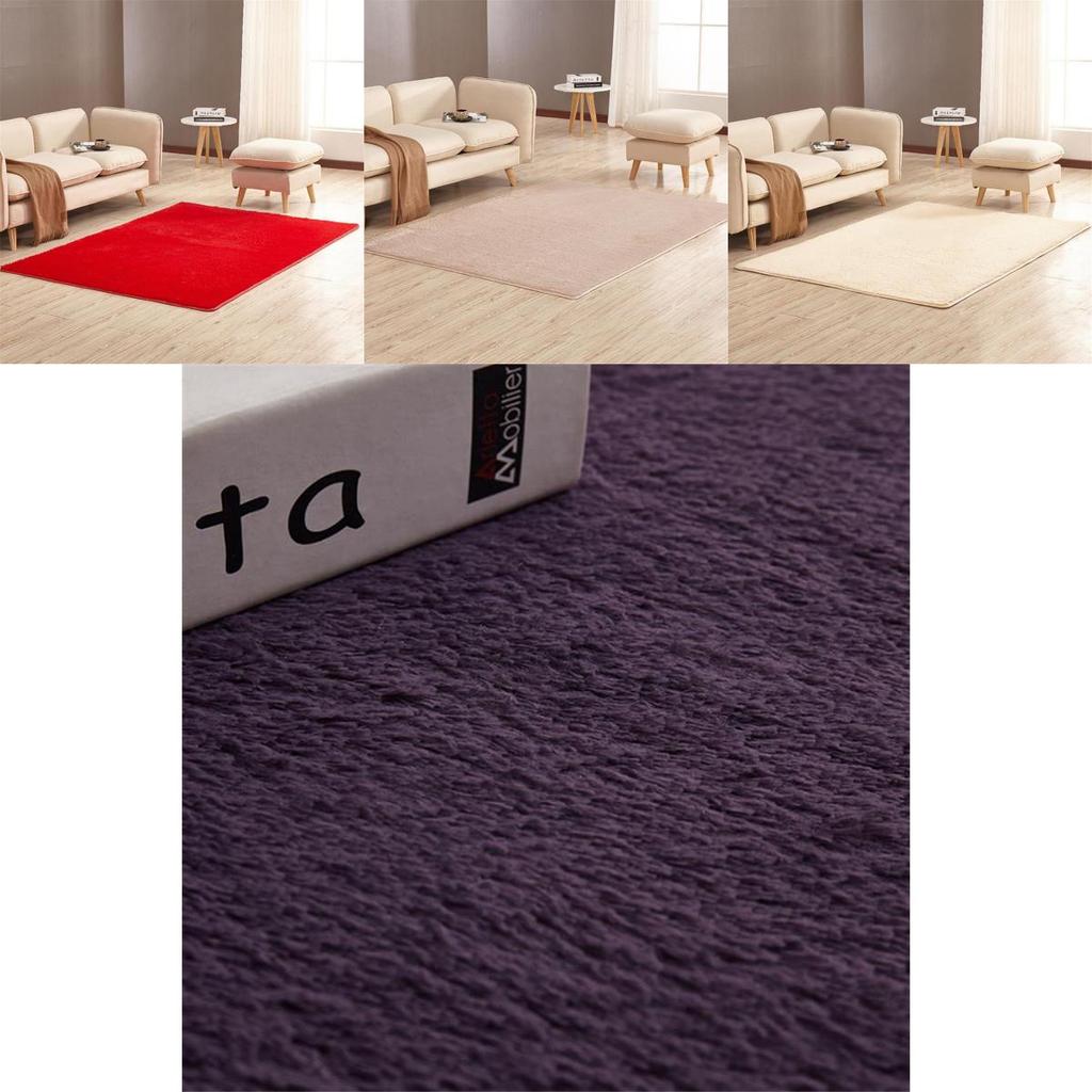 Luxuriös flauschige Teppiche mit rutschfestem Design für gemütliche Wohnzimmereleganz