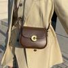 Small Square Bag Women's Crossbody High-end Lock Leather Women's Bag Women's Underarm Bag Niche Design Cowhide Shoulder Bag