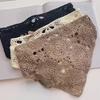 1PC Retro Hollow Crochet Flower Triangle Scarf Knitted Hairband Lace Flower Headband Hair Accessories For Women