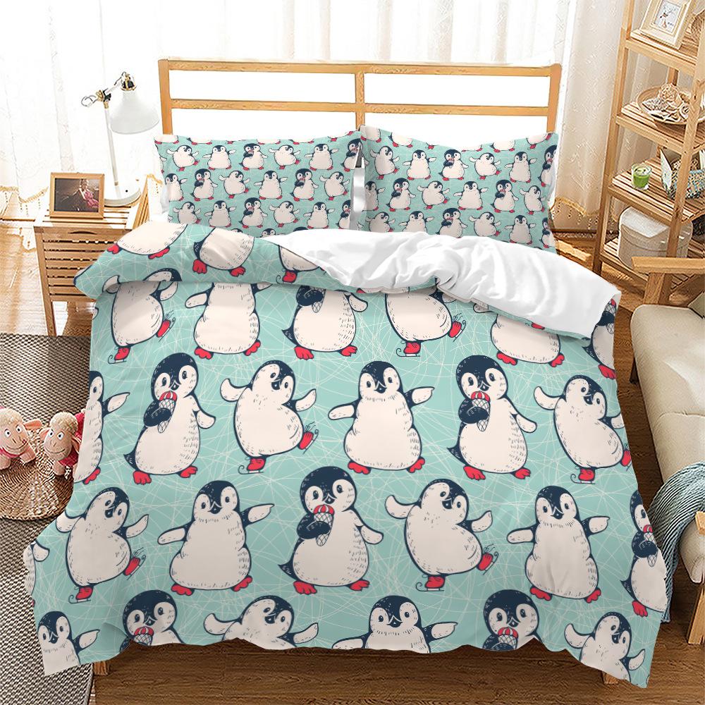 

3D комплект постельного белья с милым маленьким динозавром для детей и подростков, пуховый пододеяльник, наволочки, 2/3 предмета для мальчиков и детской комнаты, мягкий домашний текстиль, подарок на день рождения AU Double 180x210cm