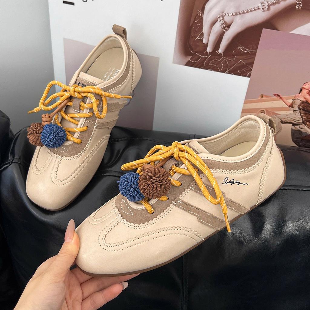 Leather Platform German Training Shoes Women's 2025 New Autumn Retro Sports and Leisure Shoes Are Not Tired of Versatile Forrest Gump Shoes