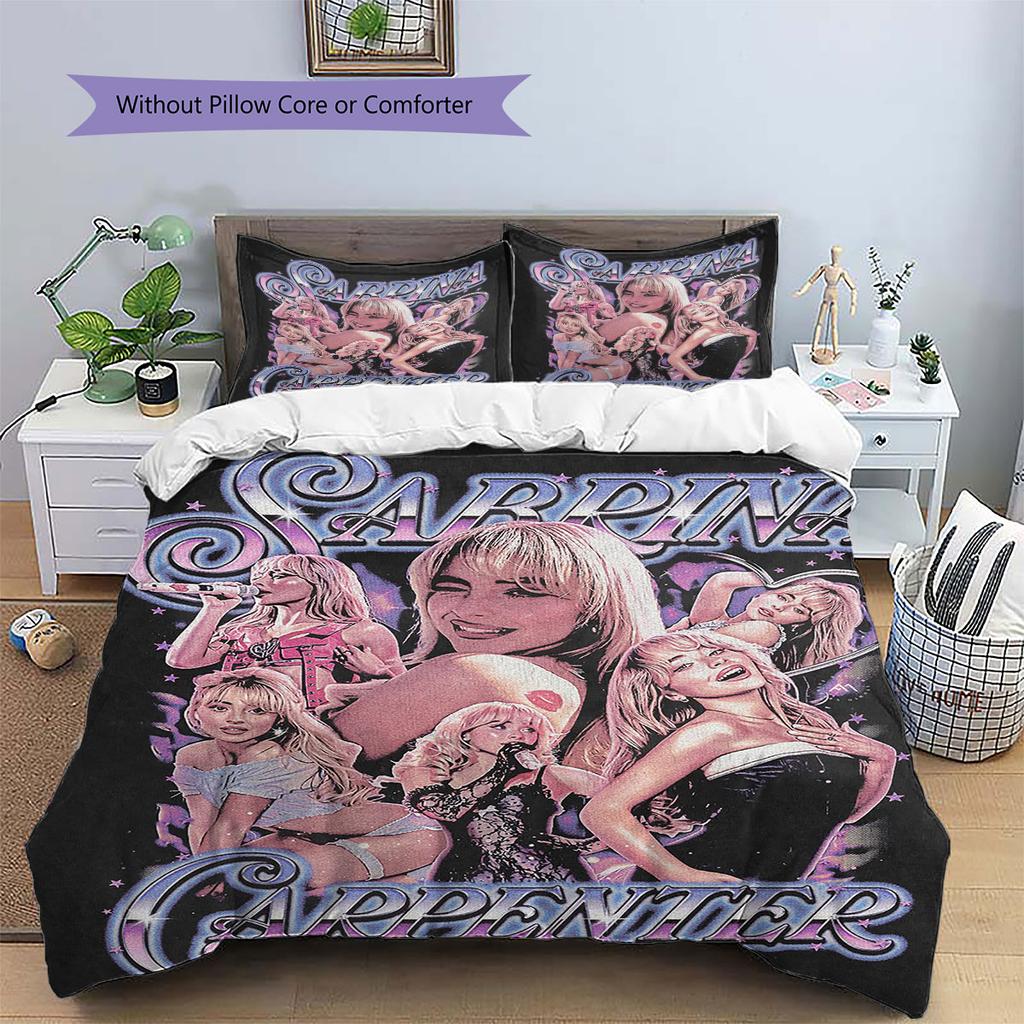 Sabrina Carpenter Pattern Bedding,Quilt Set Quilt Cover Pillowcase Home Birthday Gift(1 * duvet cover + 2 * pillowcase, without core)