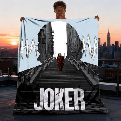 1pc Joker Outdoor Personalized Flannel Blanket, Soft, Lightweight Personalized Flannel Blanket, Digital Printing,