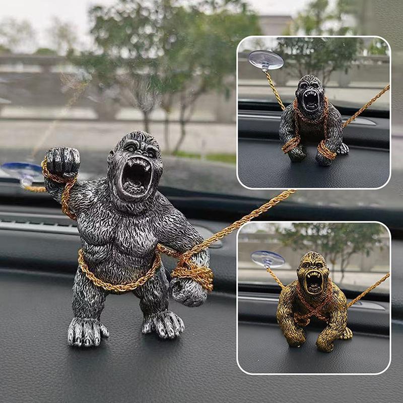 Car Dashboard Angry Gorilla Figurines Ornaments Funny Car Interior Accessories Room Desktop Decorations