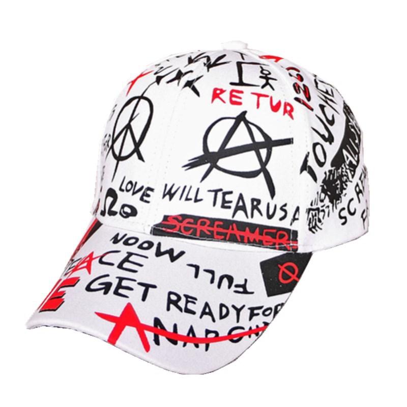 Tide print sunshade hip hop cap neutral adjustable baseball cap Korean version sun hat cap sun protection breathable