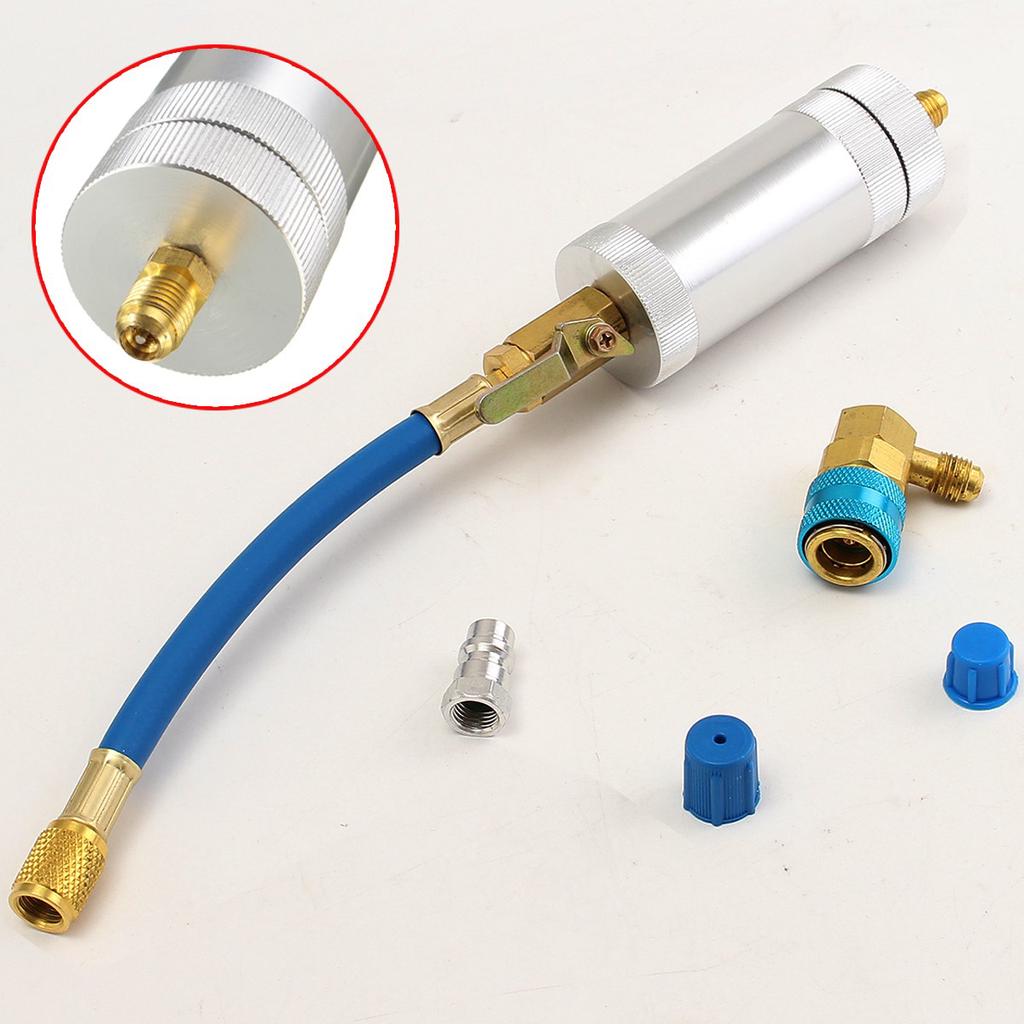 Car A/C Oil & Dye Injector+Low R12 or R134A Quick Coupler Adapter Kit