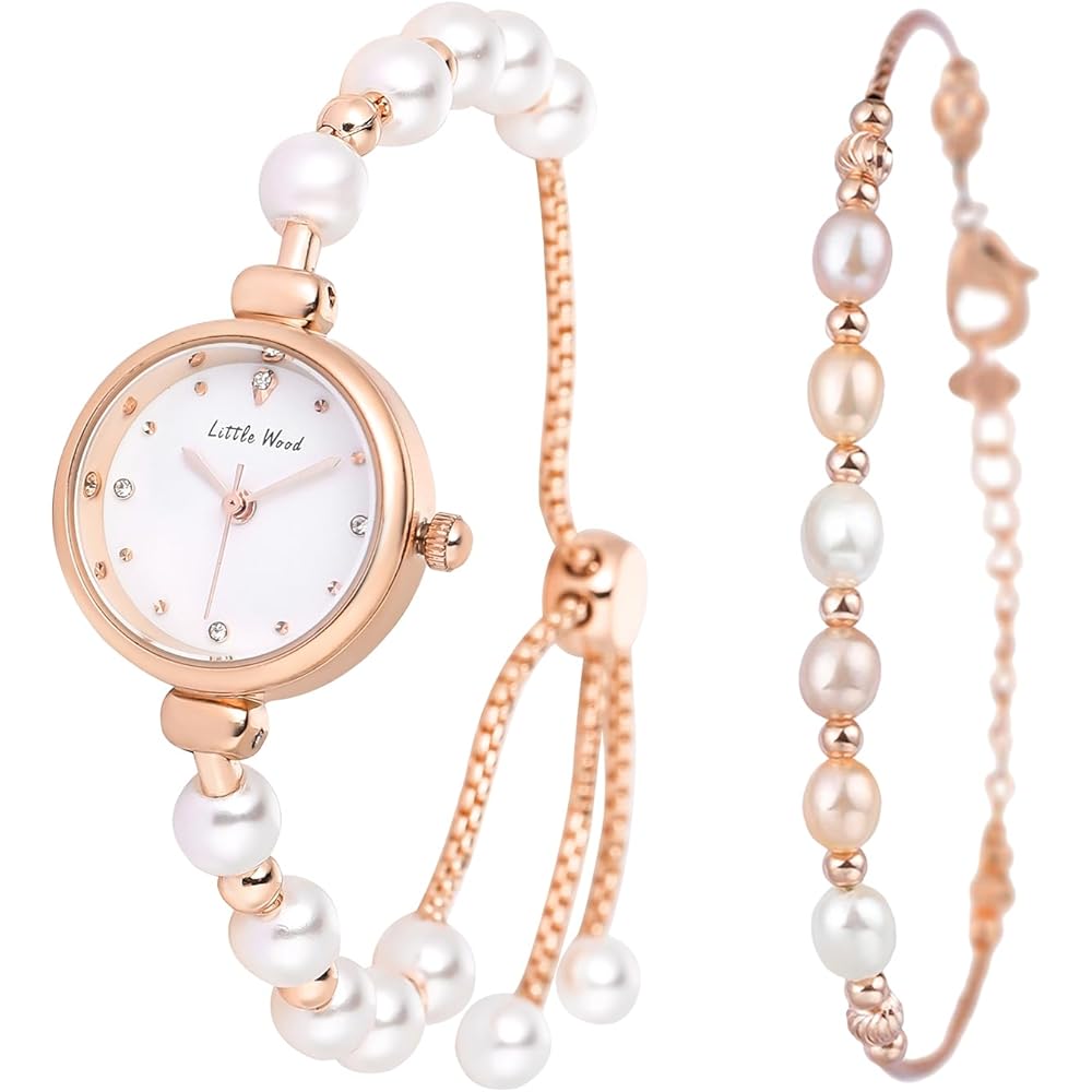 Fashion Pearl Bracelet Watch Analog Display 3ATM Waterproof Stainless Steel Bangle Rose Gold Women s Accessories