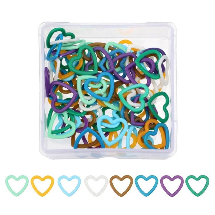 60/80/160/240 шт. Маркеры для вязания в форме сердца и цветка, блокирующиеся маркеры для вязания, с футляром для хранения для вязания крючком и спицами 1