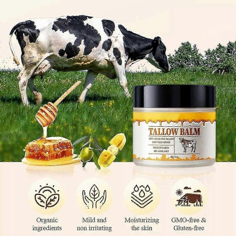 Grass Fed Beef Tallow Face & Body Moisturizer Cream | Natural Whipped Balm