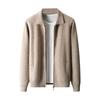 Thickened Air Layer Polo Shirt Cardigan Autumn And Winter Men'S Cashmere Knitted Casual Cardigan Middle-Aged Coat