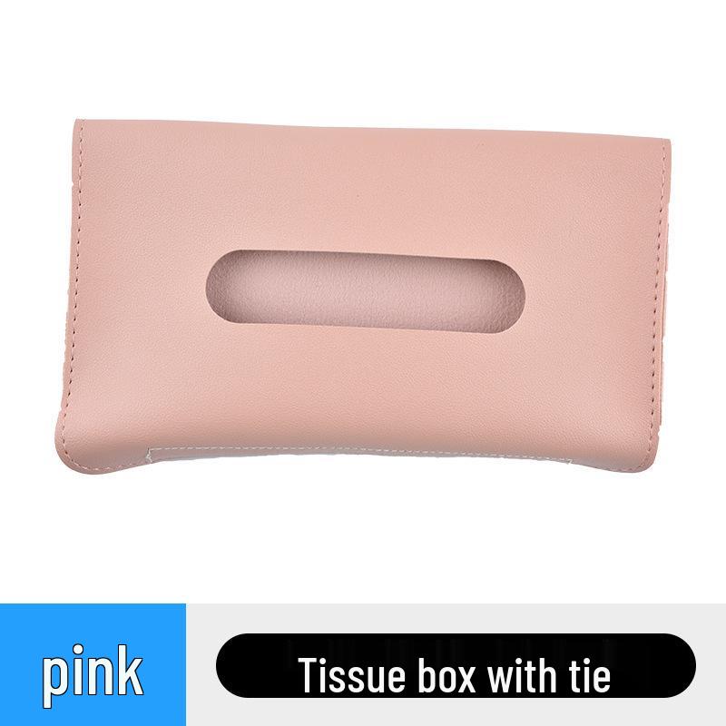 Leather Car Visor Tissue Holder - Pull-Out Design