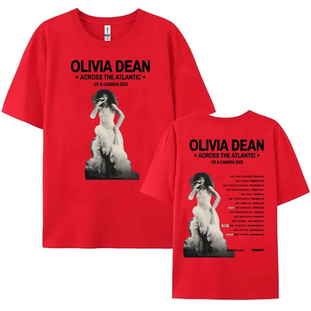 Across The Atlantic US & Canada Tour 2025 T-shirt Olivia Dean Graphic Printing Tshirts  Plus Size Streetwear Cotton Top Hip Hop