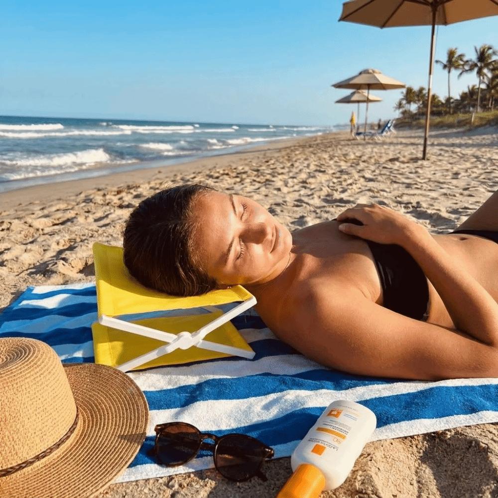 Quick-Dry Folding Beach Pillow Portable Travel Beach Lounger Headrest Poolside